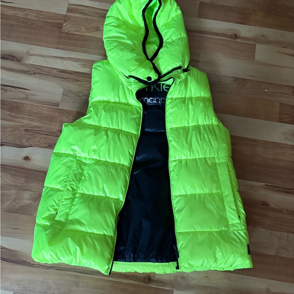 Calvin Klein Neon Green and Black Performance Jacket small